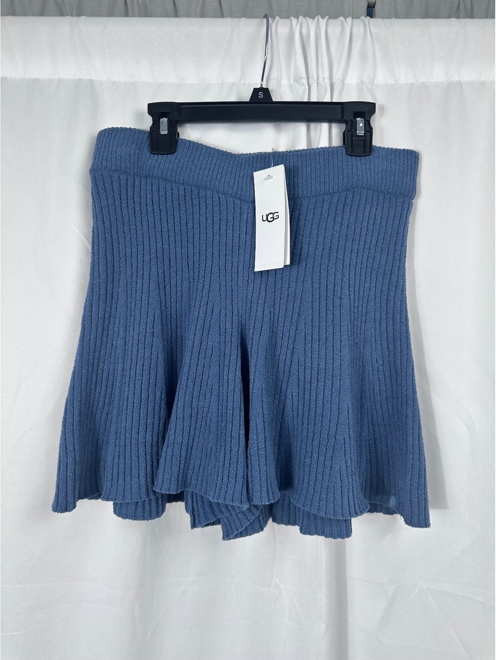 UGG W JODEE SHORT LITE Ribbed Knit Skirt in Blue, Size M